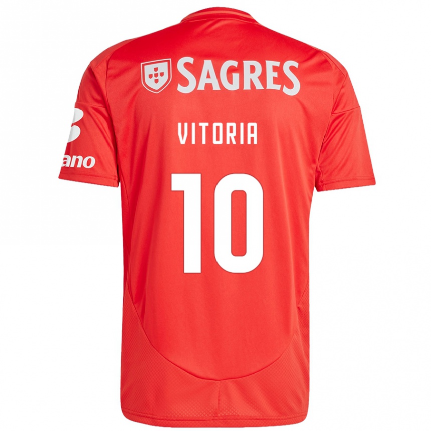 Kids Football Ana Vitoria #10 Red White Home Jersey 2024/25 T-Shirt Nz