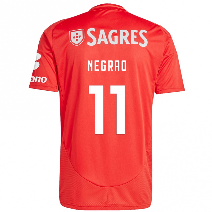 Kids Football Maria Negrao #11 Red White Home Jersey 2024/25 T-Shirt Nz