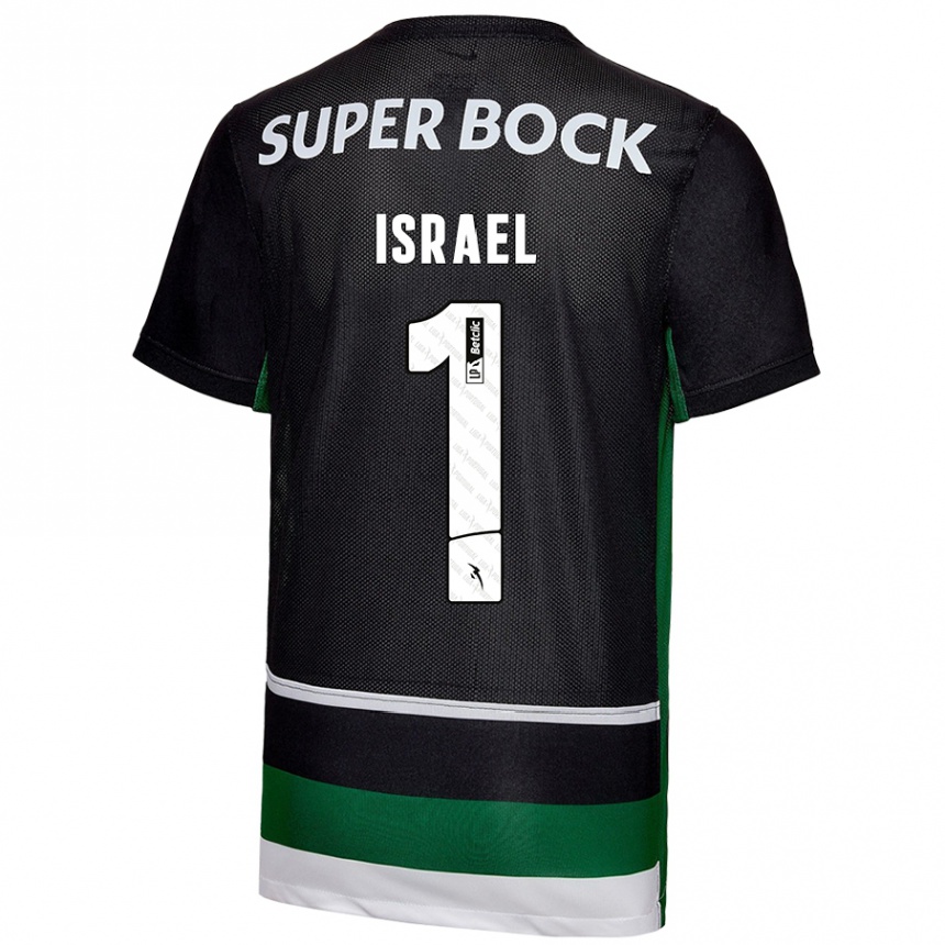 Kids Football Franco Israel #1 Black White Green Home Jersey 2024/25 T-Shirt Nz