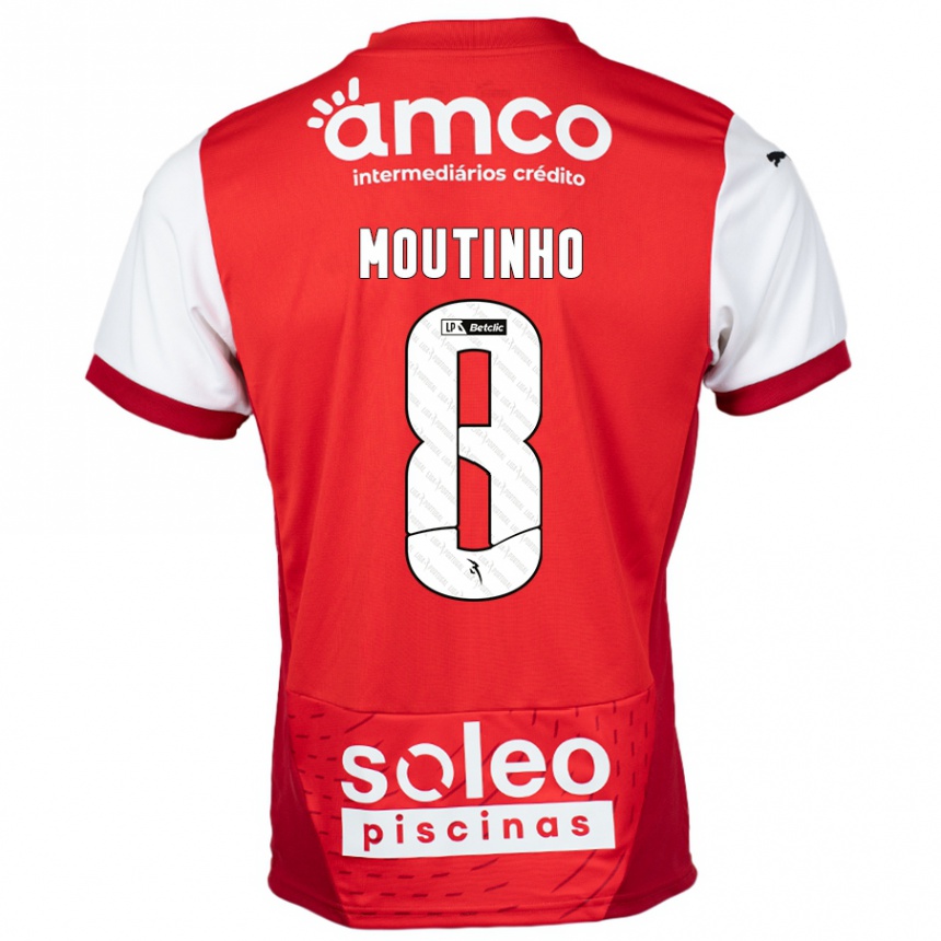 Kids Football João Moutinho #8 Red White Home Jersey 2024/25 T-Shirt Nz