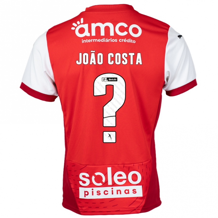 Kids Football João Costa #0 Red White Home Jersey 2024/25 T-Shirt Nz