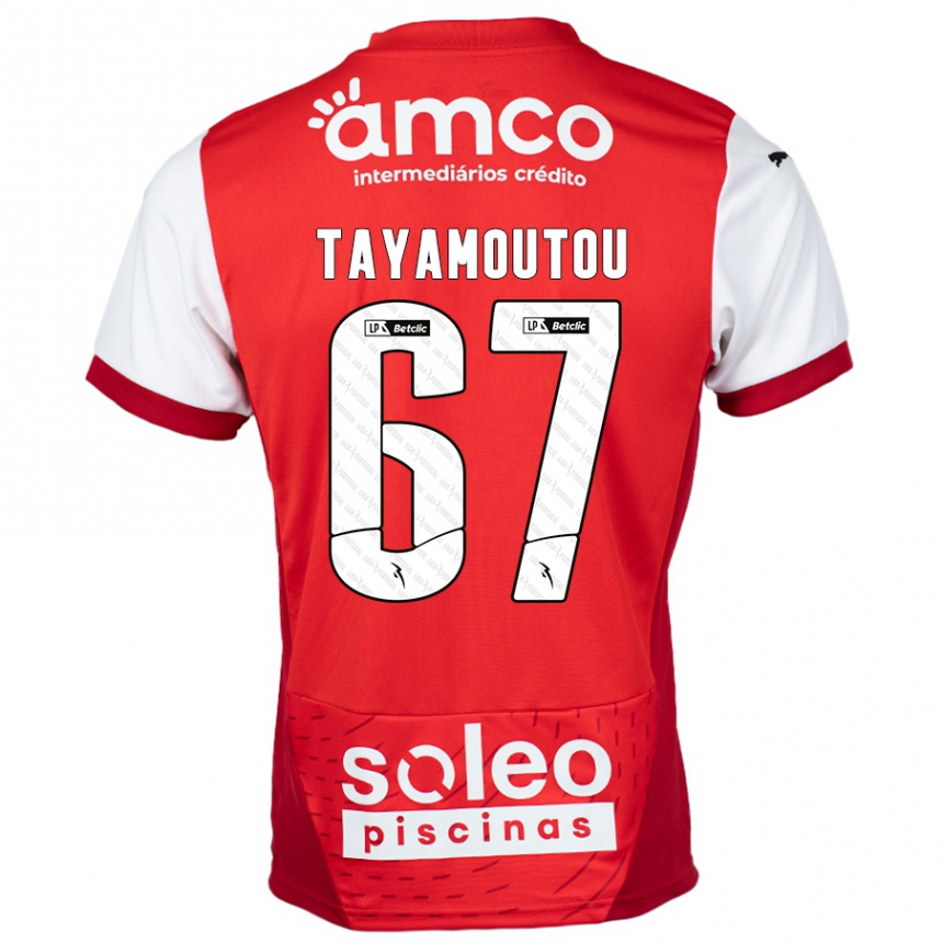 Kids Football Enzo Tayamoutou #67 Red White Home Jersey 2024/25 T-Shirt Nz