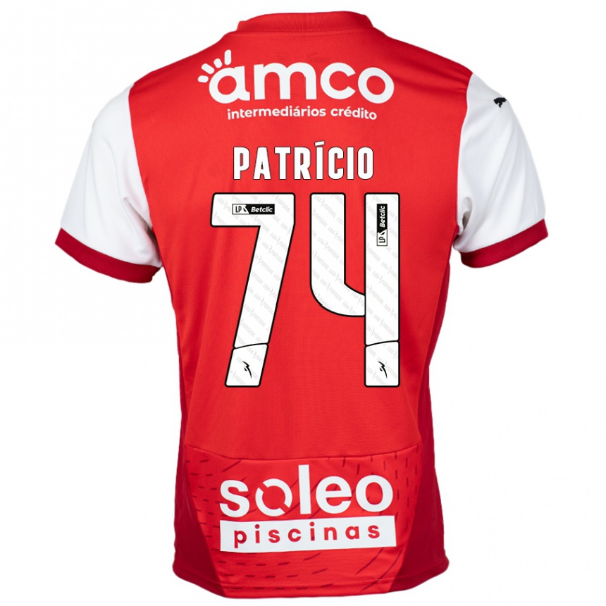 Kids Football Nuno Patrício #74 Red White Home Jersey 2024/25 T-Shirt Nz