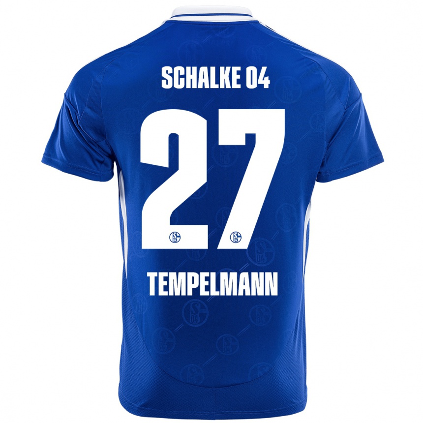 Kids Football Lino Tempelmann #27 Royal Blue Home Jersey 2024/25 T-Shirt Nz