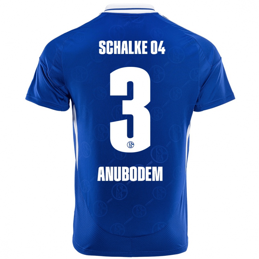 Kids Football Ngufor Anubodem #3 Royal Blue Home Jersey 2024/25 T-Shirt Nz