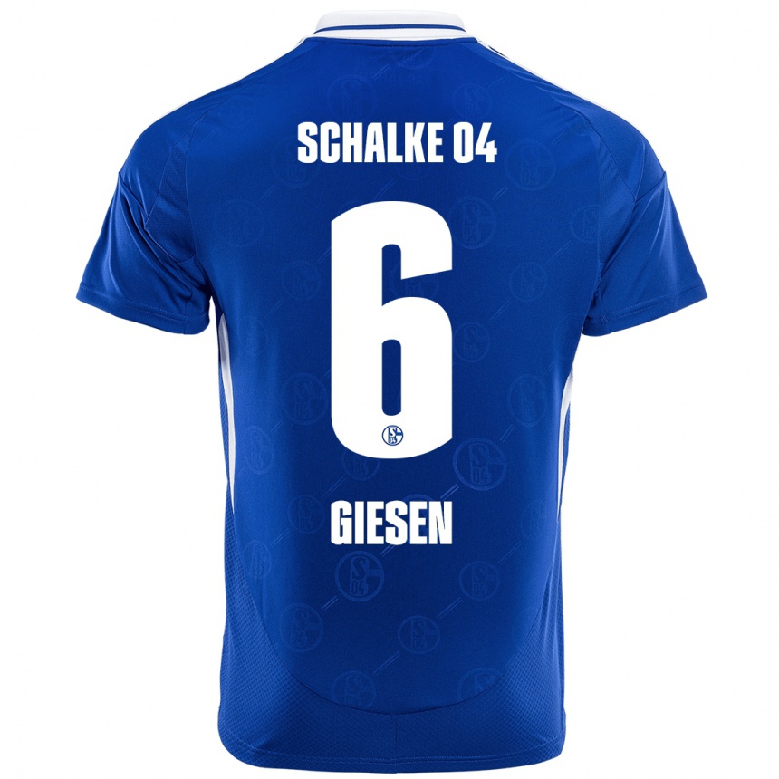 Kids Football Tim Giesen #6 Royal Blue Home Jersey 2024/25 T-Shirt Nz