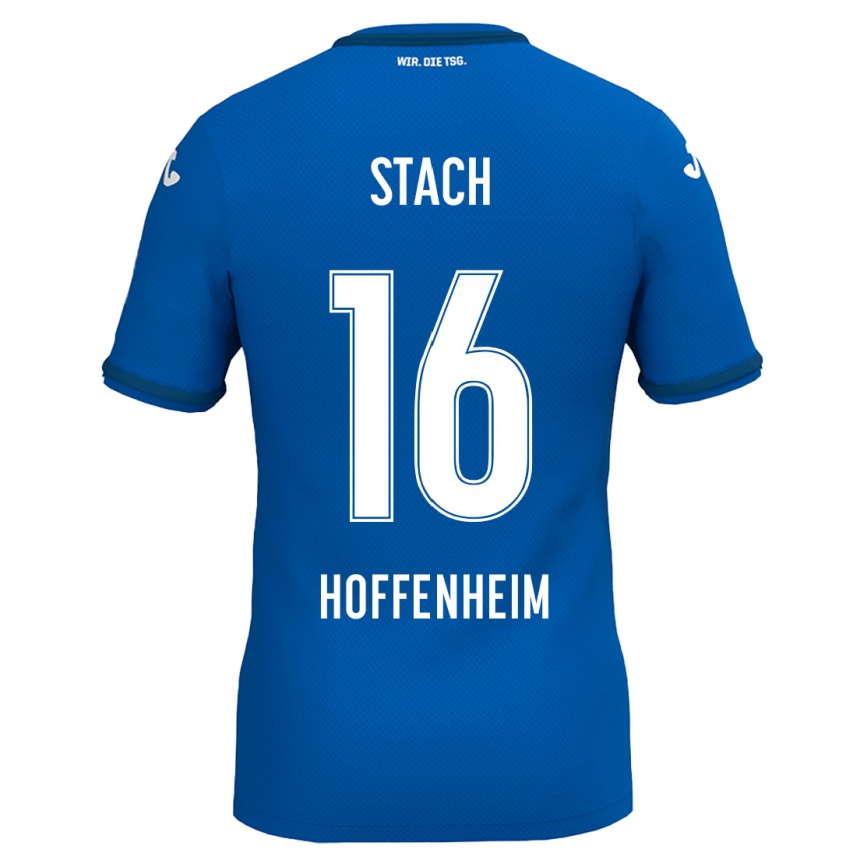 Kids Football Anton Stach #16 Royal Blue Home Jersey 2024/25 T-Shirt Nz