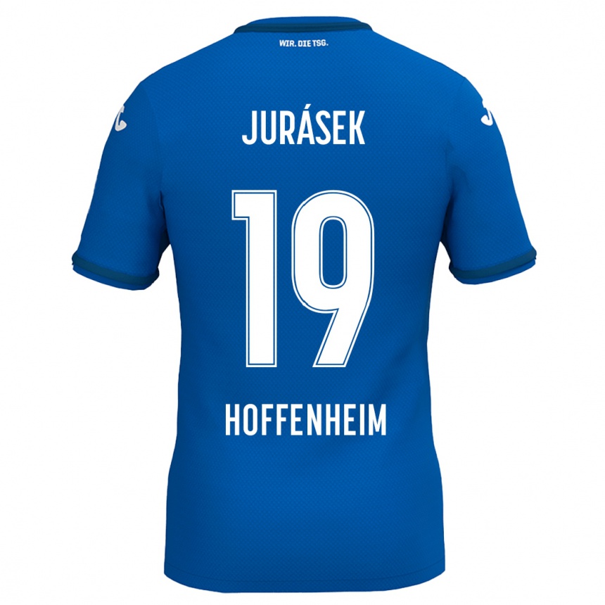 Kids Football David Jurásek #19 Royal Blue Home Jersey 2024/25 T-Shirt Nz