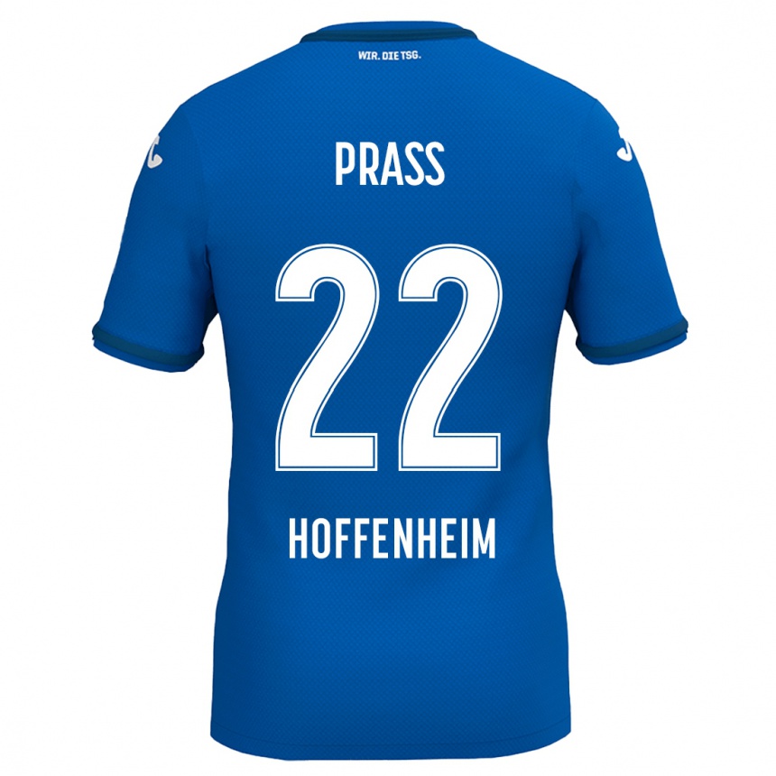 Kids Football Alexander Prass #22 Royal Blue Home Jersey 2024/25 T-Shirt Nz