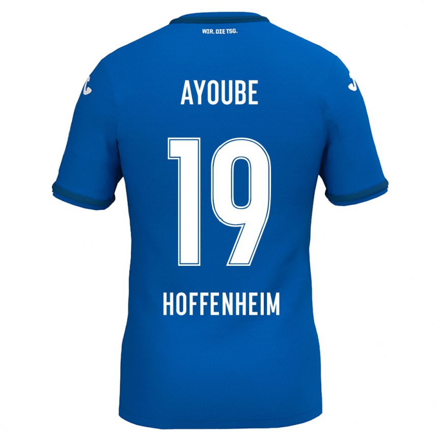 Kids Football Ayoube Amaimouni-Echghouyab #19 Royal Blue Home Jersey 2024/25 T-Shirt Nz