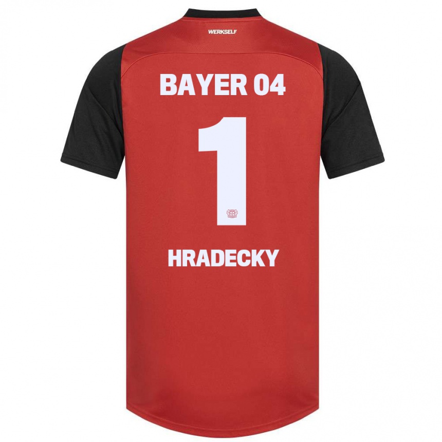 Kids Football Lukas Hradecky #1 Red Black Home Jersey 2024/25 T-Shirt Nz