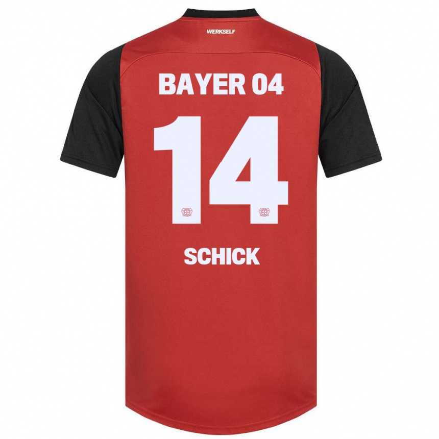 Kids Football Patrik Schick #14 Red Black Home Jersey 2024/25 T-Shirt Nz