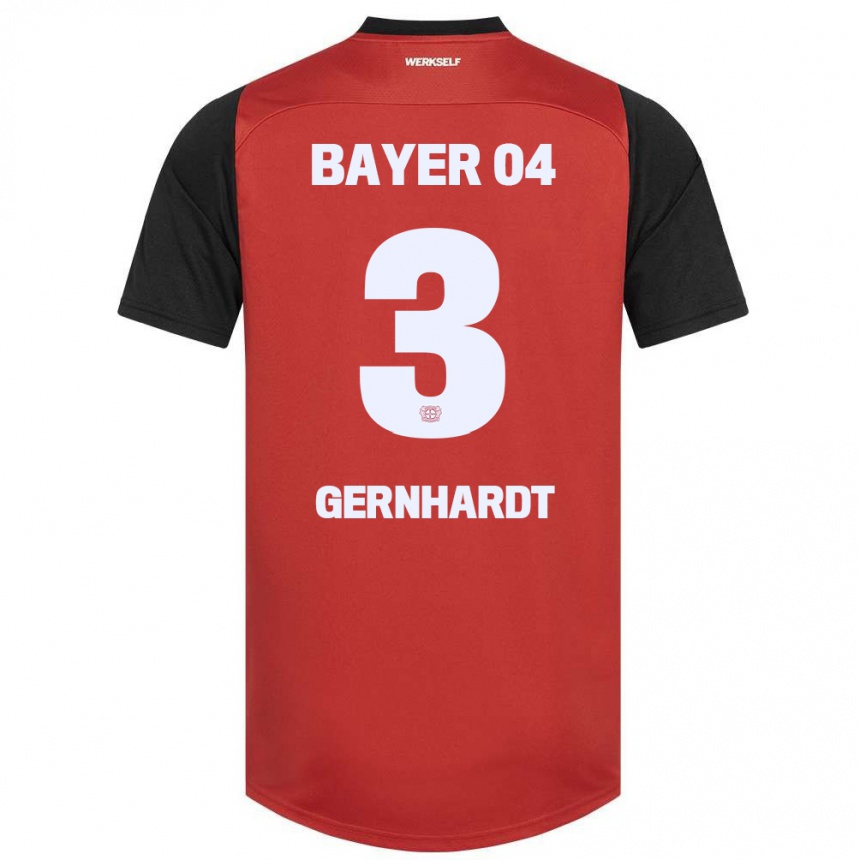 Kids Football Nils Gernhardt #3 Red Black Home Jersey 2024/25 T-Shirt Nz