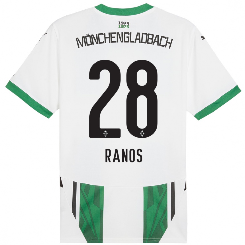 Kids Football Grant-Leon Ranos #28 White Green Home Jersey 2024/25 T-Shirt Nz