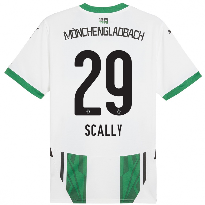 Kids Football Joe Scally #29 White Green Home Jersey 2024/25 T-Shirt Nz