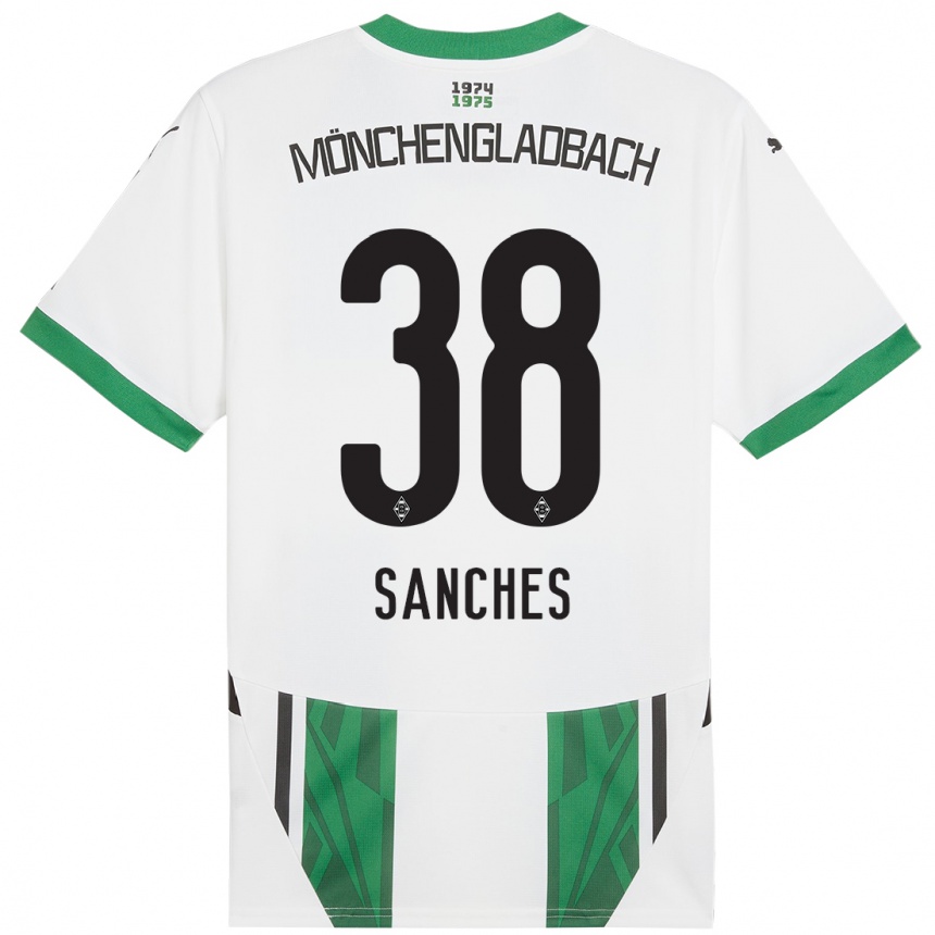 Kids Football Yvandro Borges Sanches #38 White Green Home Jersey 2024/25 T-Shirt Nz