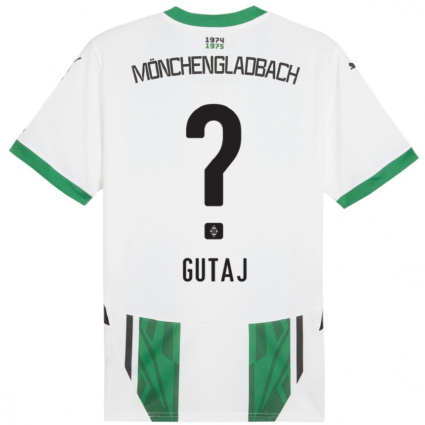 Kids Football Lindsay Gutaj #0 White Green Home Jersey 2024/25 T-Shirt Nz