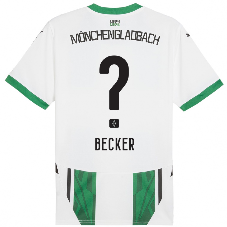 Kids Football Benjamin Becker #0 White Green Home Jersey 2024/25 T-Shirt Nz