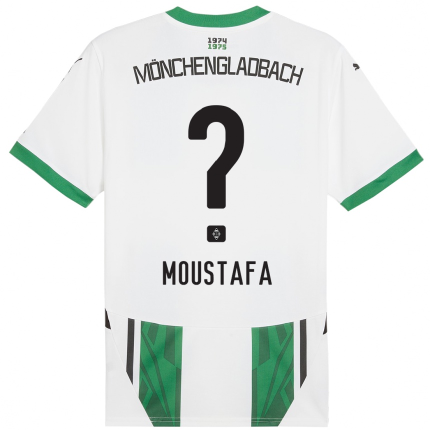 Kids Football Seif Ashraf Moustafa #0 White Green Home Jersey 2024/25 T-Shirt Nz