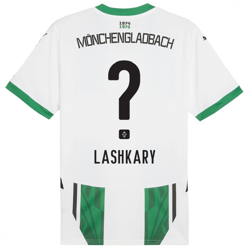 Kids Football Roman Lashkary #0 White Green Home Jersey 2024/25 T-Shirt Nz