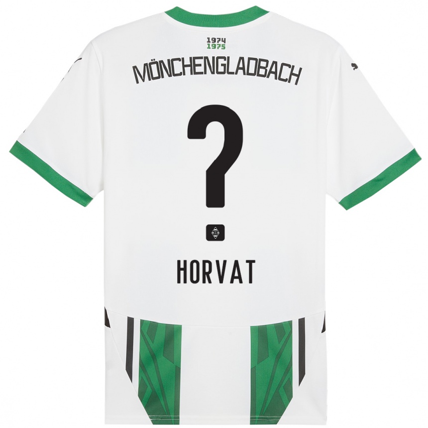 Kids Football Niko Horvat #0 White Green Home Jersey 2024/25 T-Shirt Nz