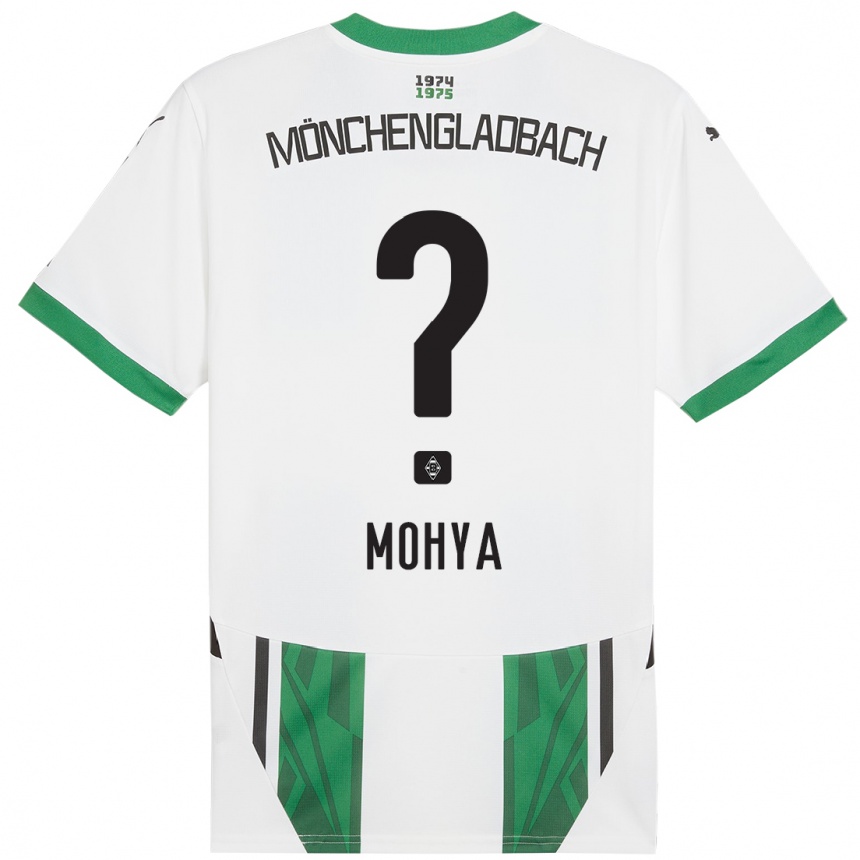 Kids Football Wael Mohya #0 White Green Home Jersey 2024/25 T-Shirt Nz