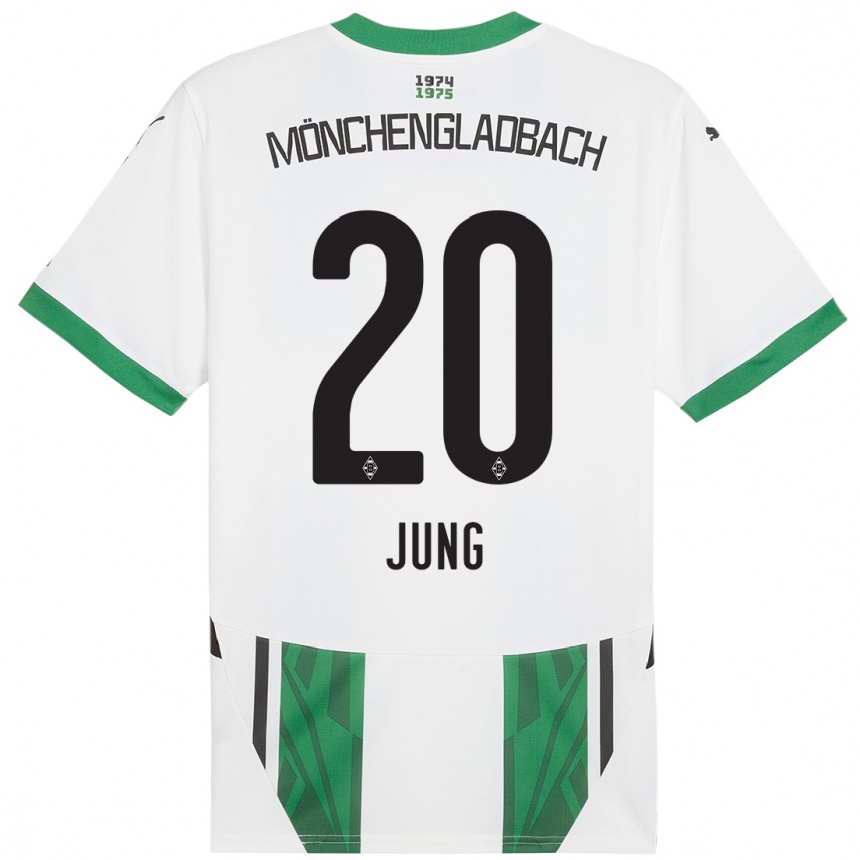 Kids Football In-Gyom Jung #20 White Green Home Jersey 2024/25 T-Shirt Nz