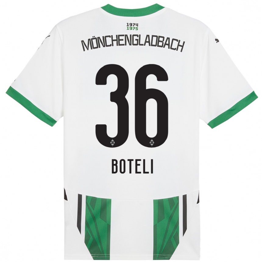 Kids Football Winsley Boteli #36 White Green Home Jersey 2024/25 T-Shirt Nz