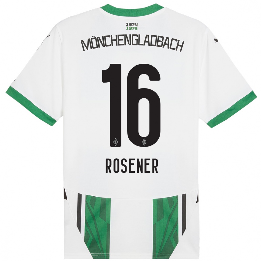 Kids Football Chiara Rösener #16 White Green Home Jersey 2024/25 T-Shirt Nz