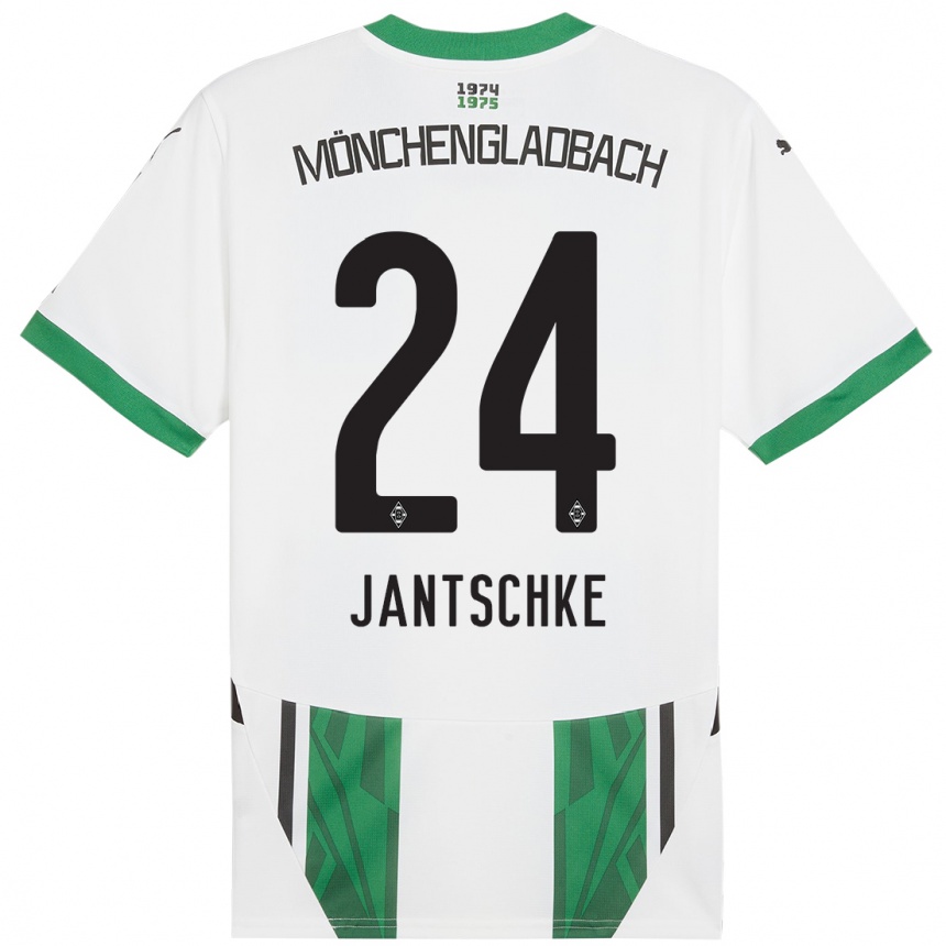 Kids Football Tony Jantschke #24 White Green Home Jersey 2024/25 T-Shirt Nz