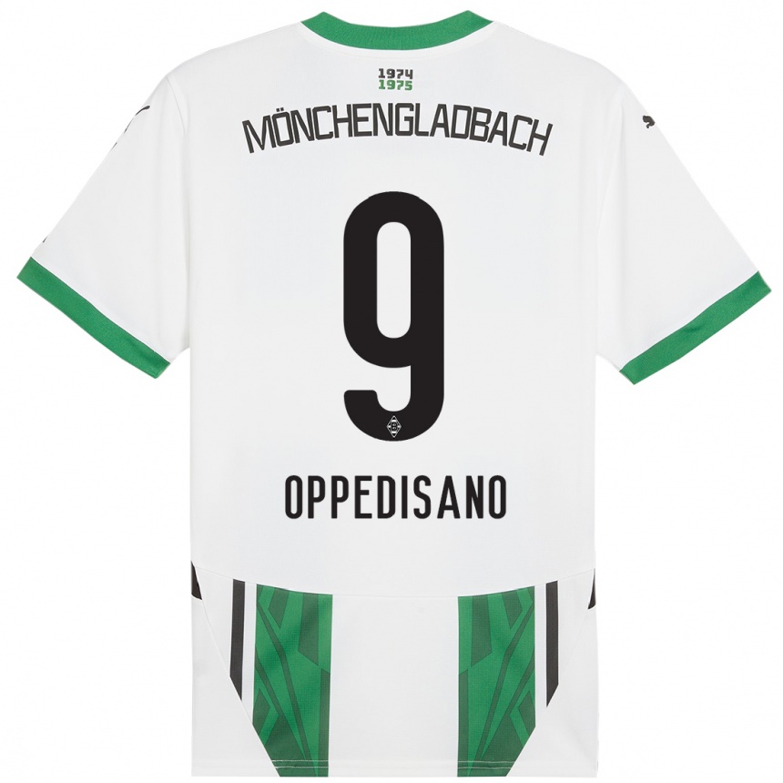 Kids Football Valentina Oppedisano #9 White Green Home Jersey 2024/25 T-Shirt Nz