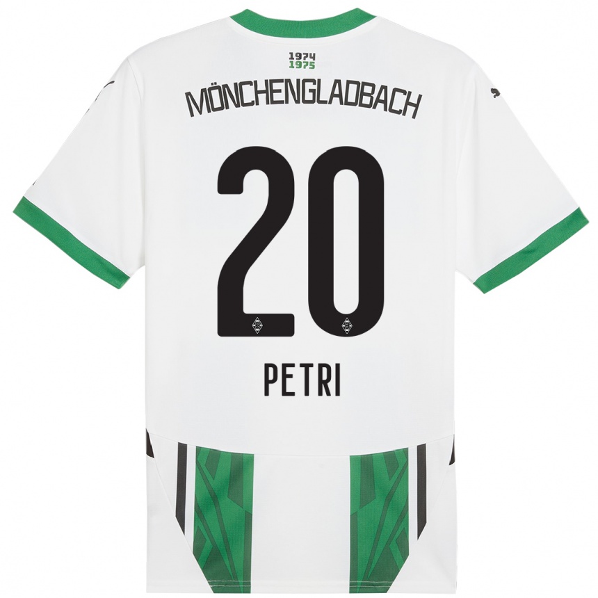 Kids Football Paula Petri #20 White Green Home Jersey 2024/25 T-Shirt Nz