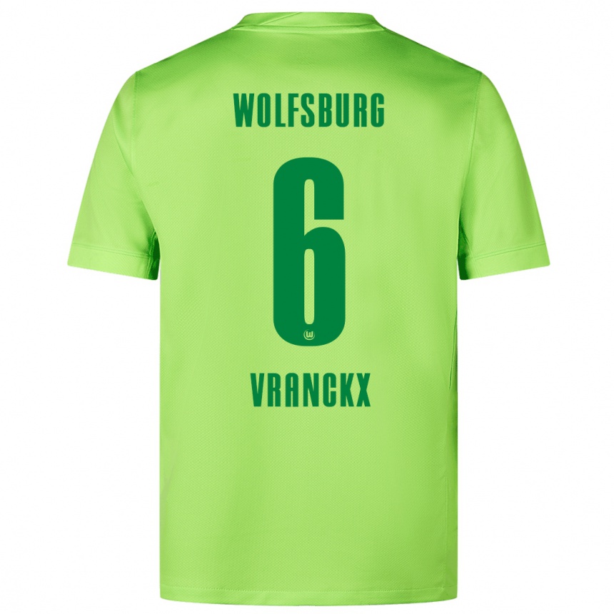 Kids Football Aster Vranckx #6 Fluorescent Green Home Jersey 2024/25 T-Shirt Nz