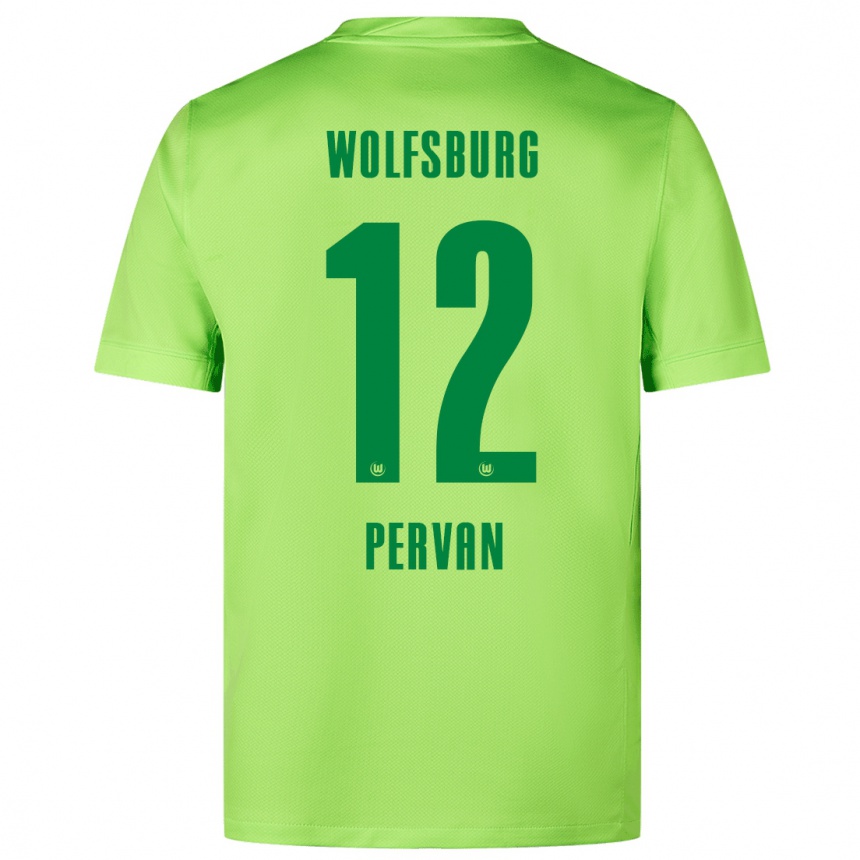 Kids Football Pavao Pervan #12 Fluorescent Green Home Jersey 2024/25 T-Shirt Nz