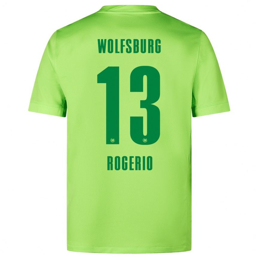 Kids Football Rogério #13 Fluorescent Green Home Jersey 2024/25 T-Shirt Nz