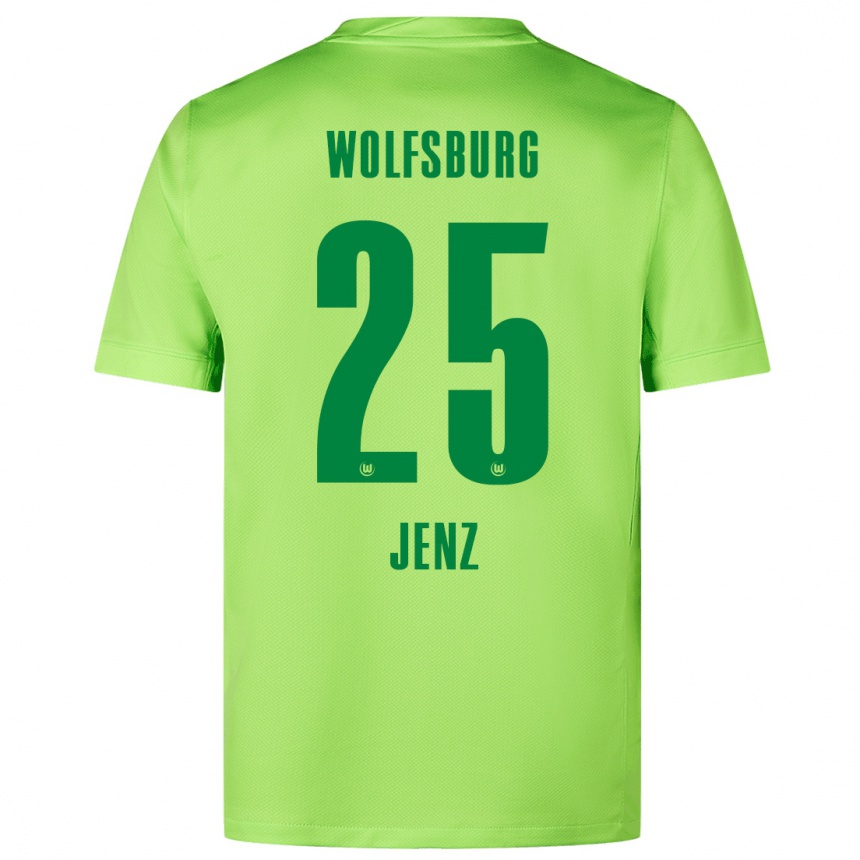 Kids Football Moritz Jenz #25 Fluorescent Green Home Jersey 2024/25 T-Shirt Nz