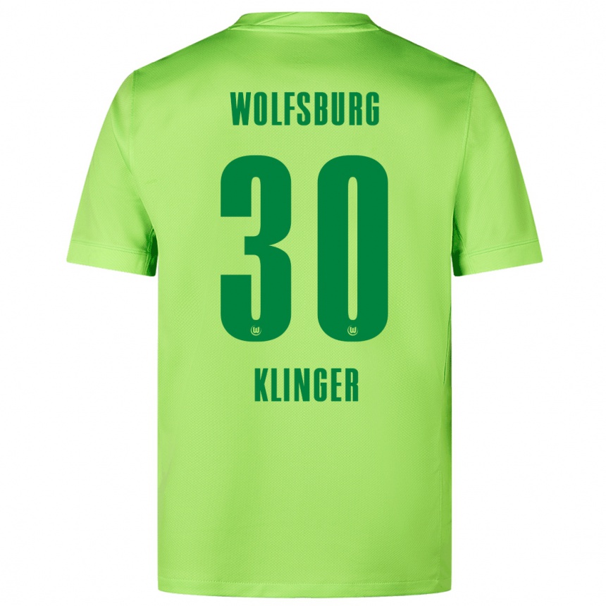 Kids Football Niklas Klinger #30 Fluorescent Green Home Jersey 2024/25 T-Shirt Nz