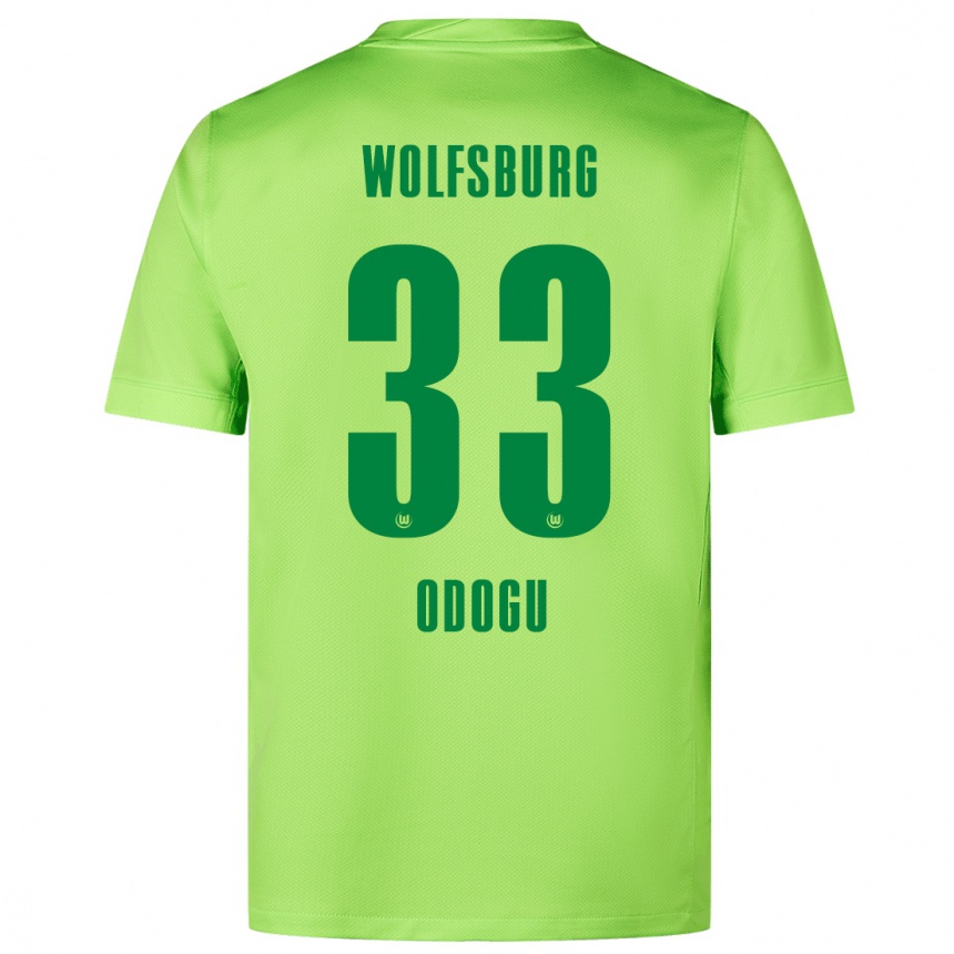 Kids Football David Odogu #33 Fluorescent Green Home Jersey 2024/25 T-Shirt Nz