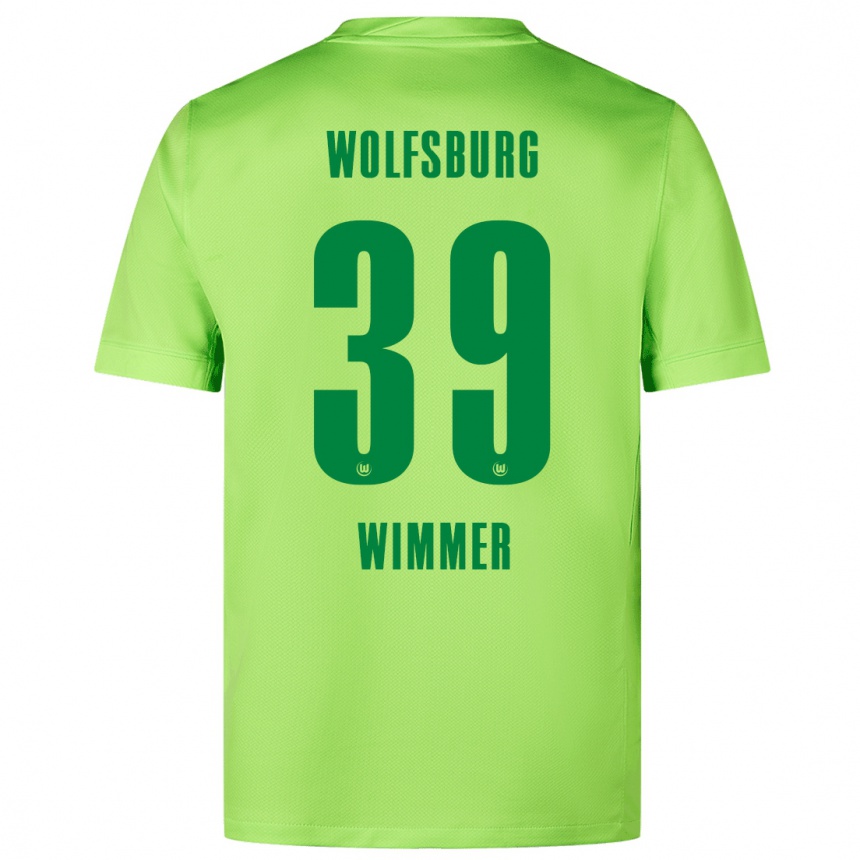 Kids Football Patrick Wimmer #39 Fluorescent Green Home Jersey 2024/25 T-Shirt Nz