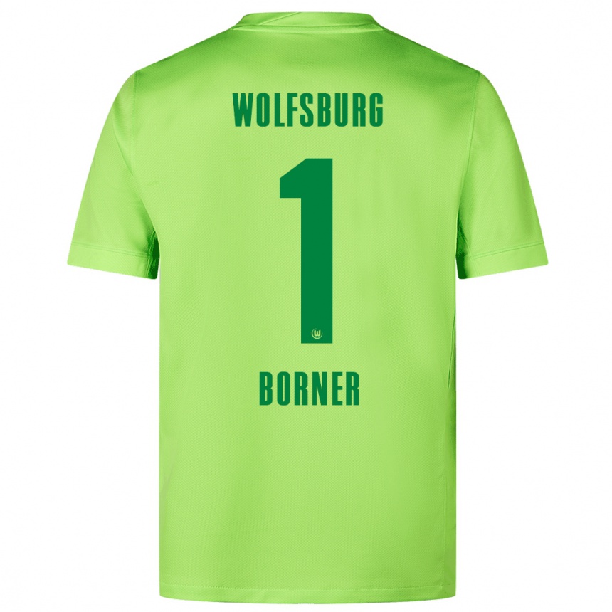 Kids Football Benedikt Börner #1 Fluorescent Green Home Jersey 2024/25 T-Shirt Nz