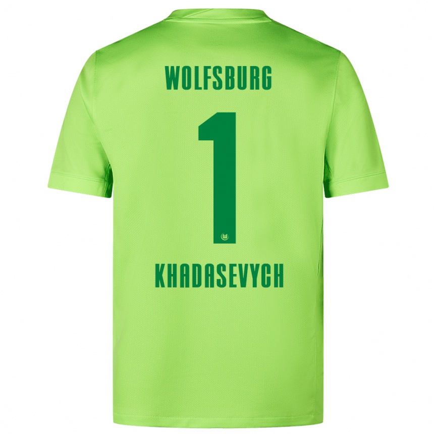 Kids Football Kyrylo Khadasevych #1 Fluorescent Green Home Jersey 2024/25 T-Shirt Nz