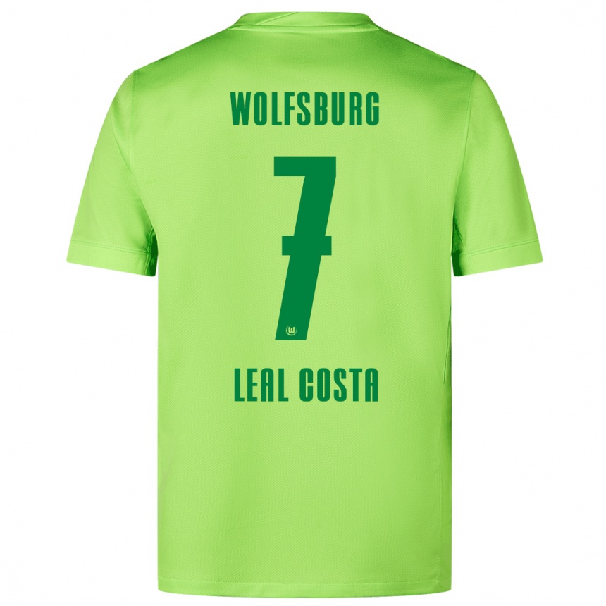 Kids Football David Leal Costa #7 Fluorescent Green Home Jersey 2024/25 T-Shirt Nz