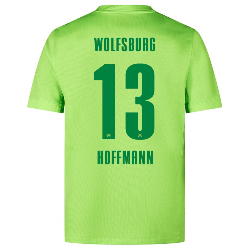 Kids Football Nils Hoffmann #13 Fluorescent Green Home Jersey 2024/25 T-Shirt Nz