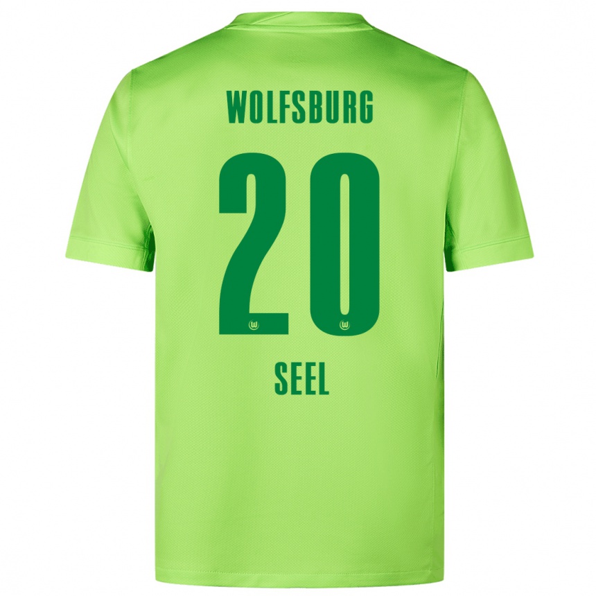 Kids Football William Seel #20 Fluorescent Green Home Jersey 2024/25 T-Shirt Nz