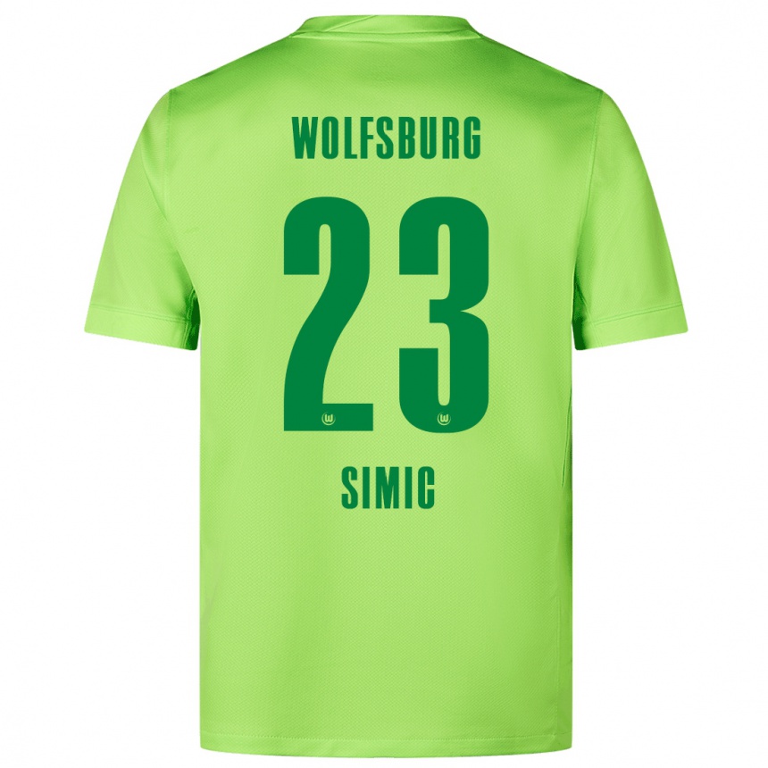 Kids Football Karlo Simic #23 Fluorescent Green Home Jersey 2024/25 T-Shirt Nz