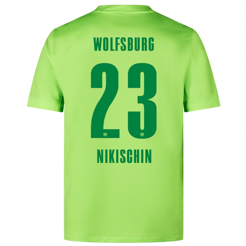 Kids Football Adrian Nikischin #23 Fluorescent Green Home Jersey 2024/25 T-Shirt Nz