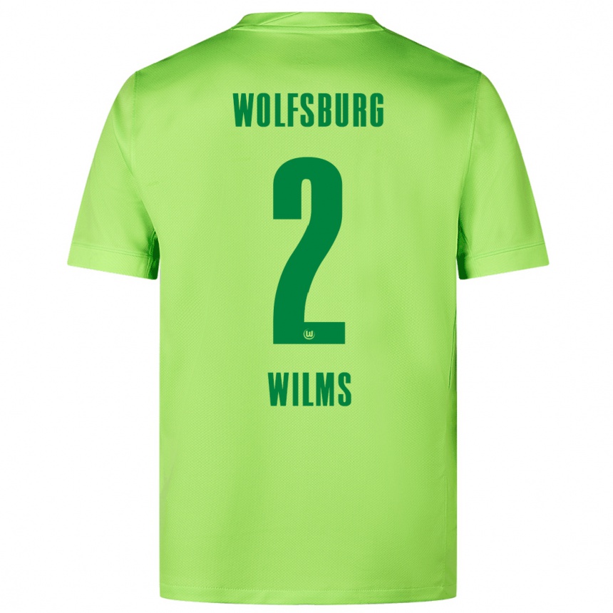 Kids Football Lynn Wilms #2 Fluorescent Green Home Jersey 2024/25 T-Shirt Nz