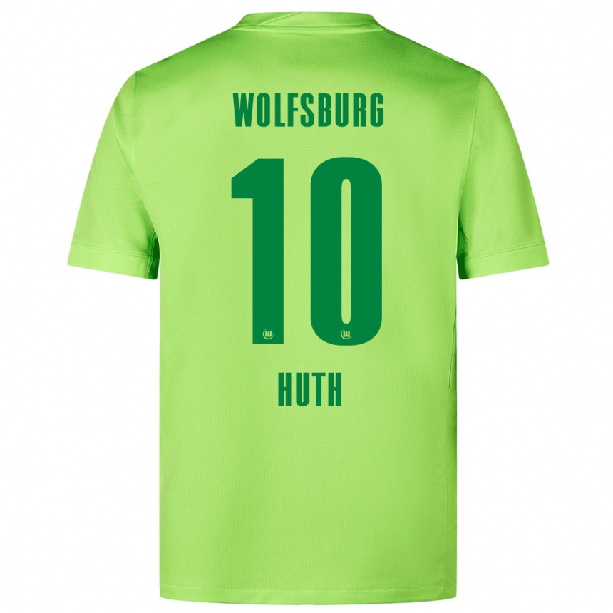 Kids Football Svenja Huth #10 Fluorescent Green Home Jersey 2024/25 T-Shirt Nz