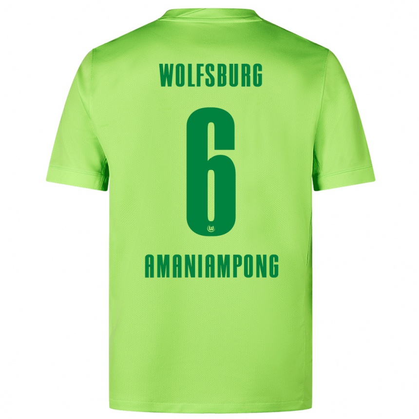 Kids Football Marces Amaniampong #6 Fluorescent Green Home Jersey 2024/25 T-Shirt Nz