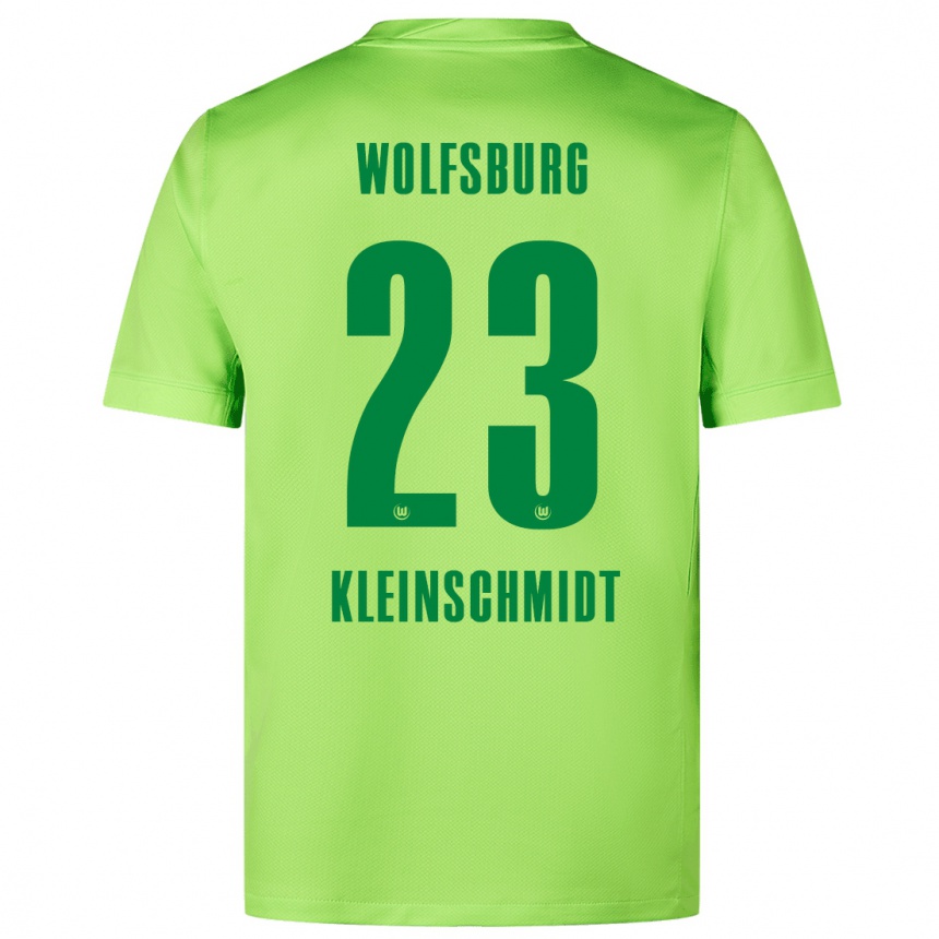 Kids Football Max Kleinschmidt #23 Fluorescent Green Home Jersey 2024/25 T-Shirt Nz